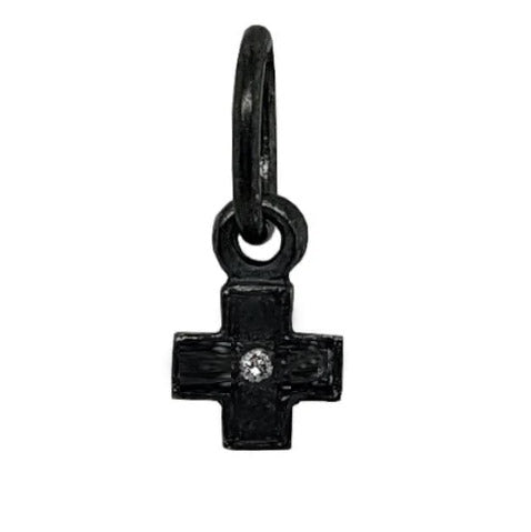 Tiny Antique Cross Diamond Charm