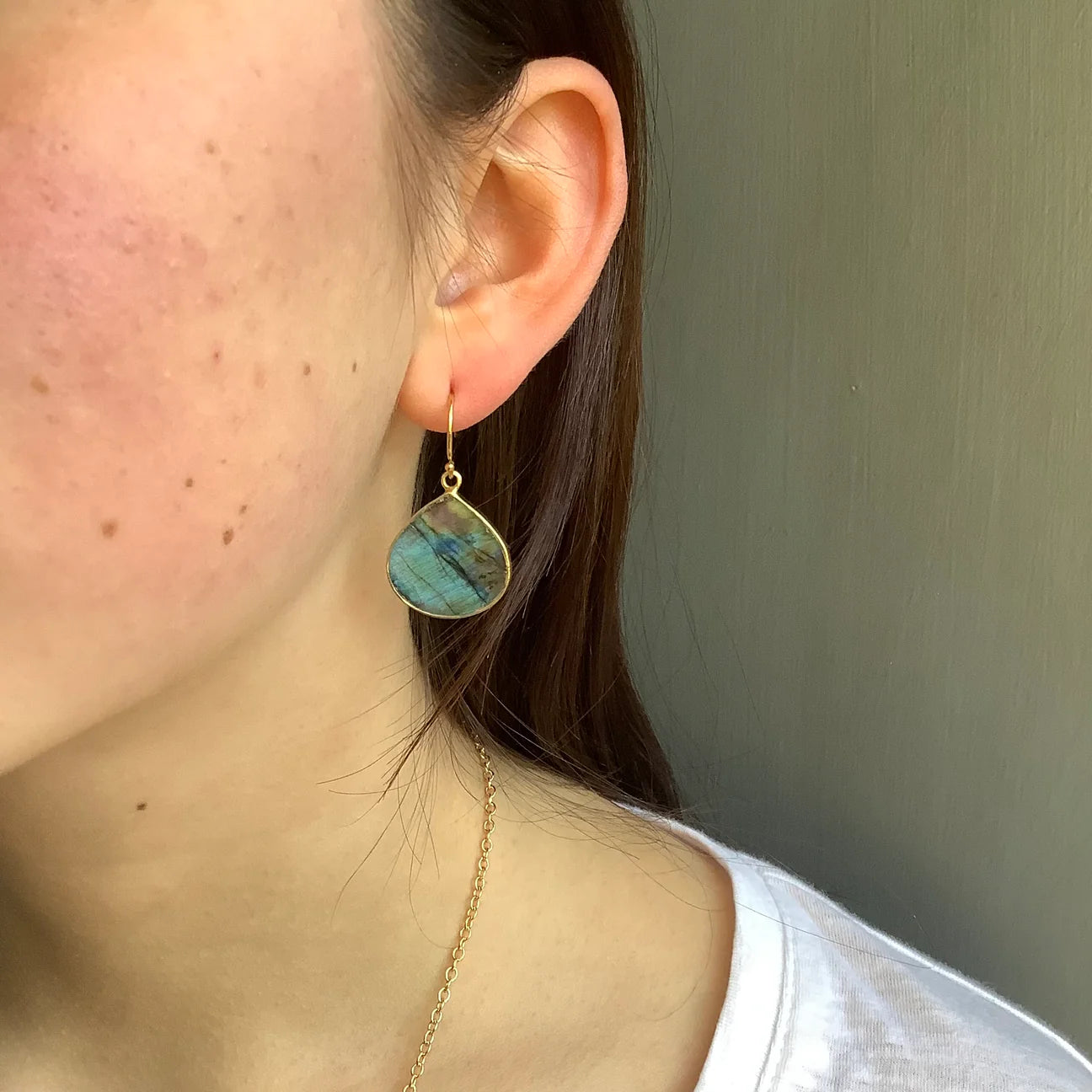 Large Labradorite Drop Earrings