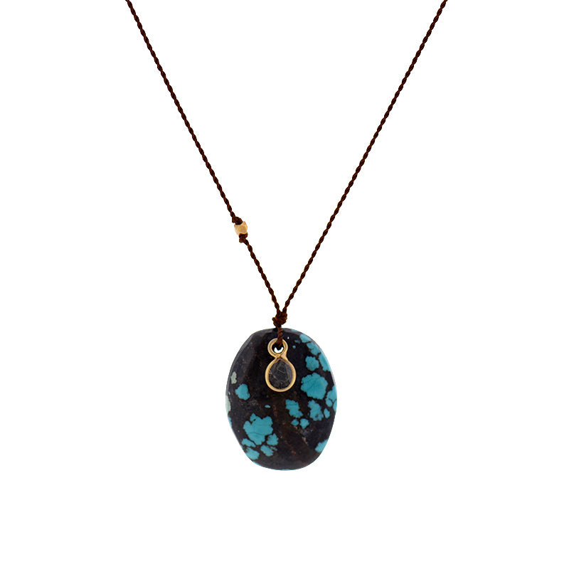 Tibetan Turquoise & Diamond Necklace