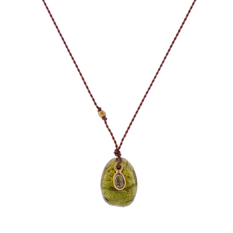 Green Tourmaline & Diamond Necklace