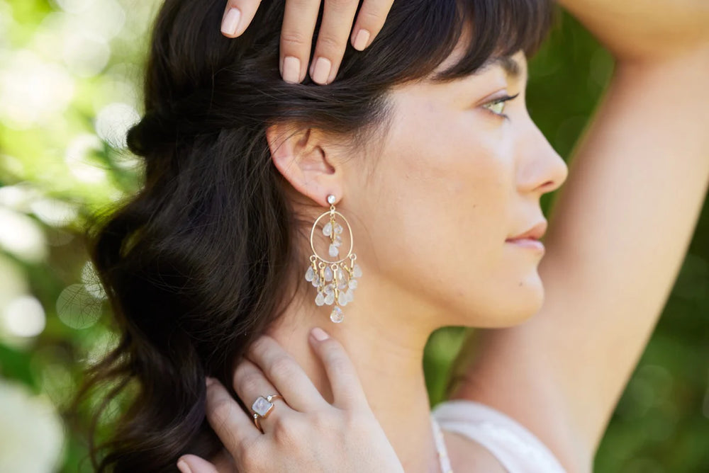 Moonstone Chandelier Earrings