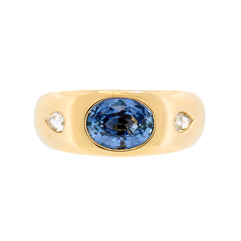 Sapphire & Diamond Dome Ring