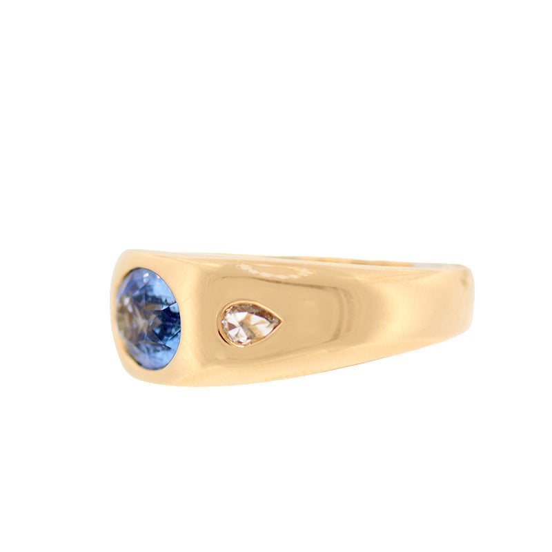 Sapphire & Diamond Dome Ring