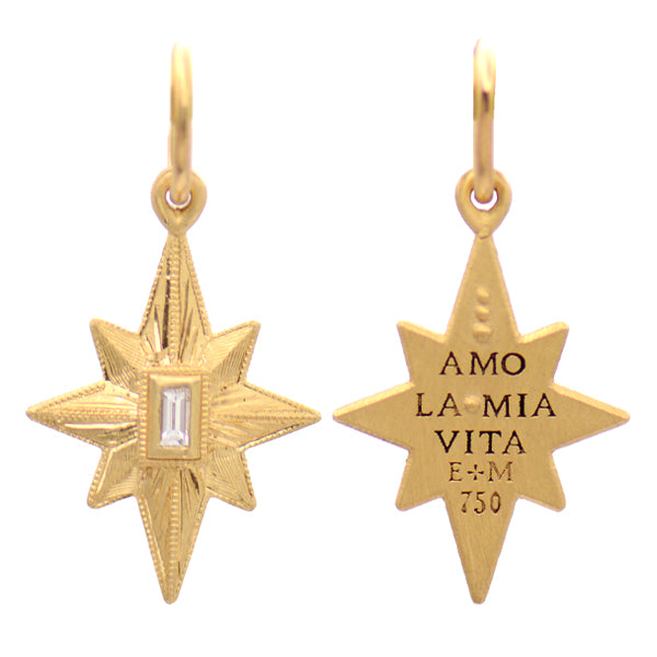 Baguette Diamond North Star Charm