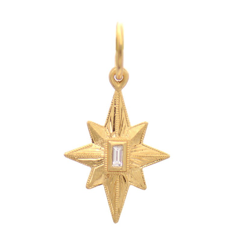 Baguette Diamond North Star Charm
