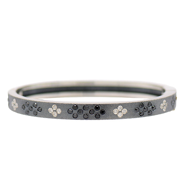"Gemma Lux" Black and White Diamond Bangle