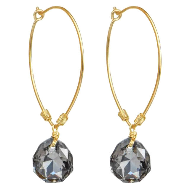 Crystal Drop Hoops