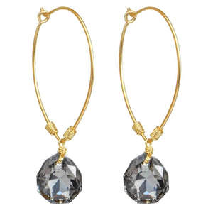 Crystal Drop Hoops