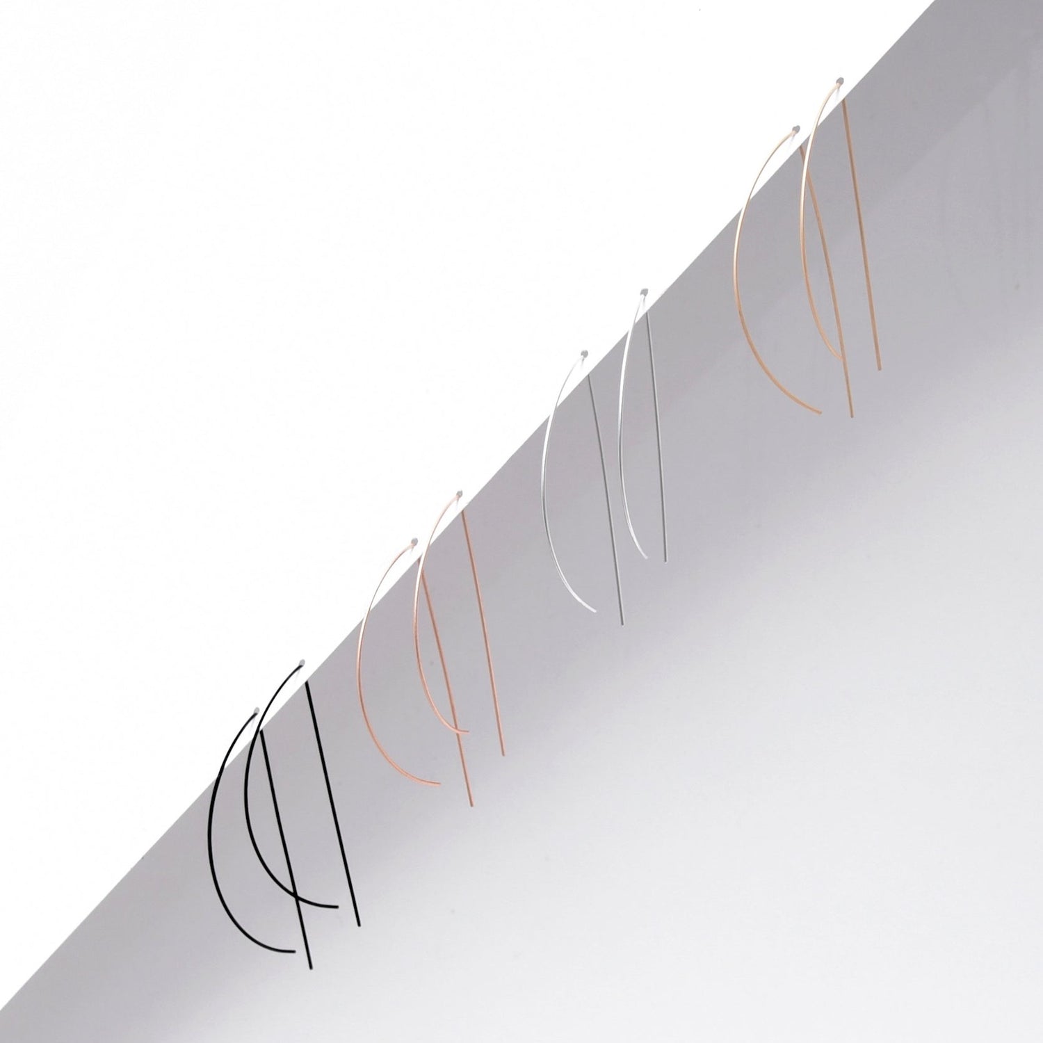 "Svelte D" Hoops - Black or Gold