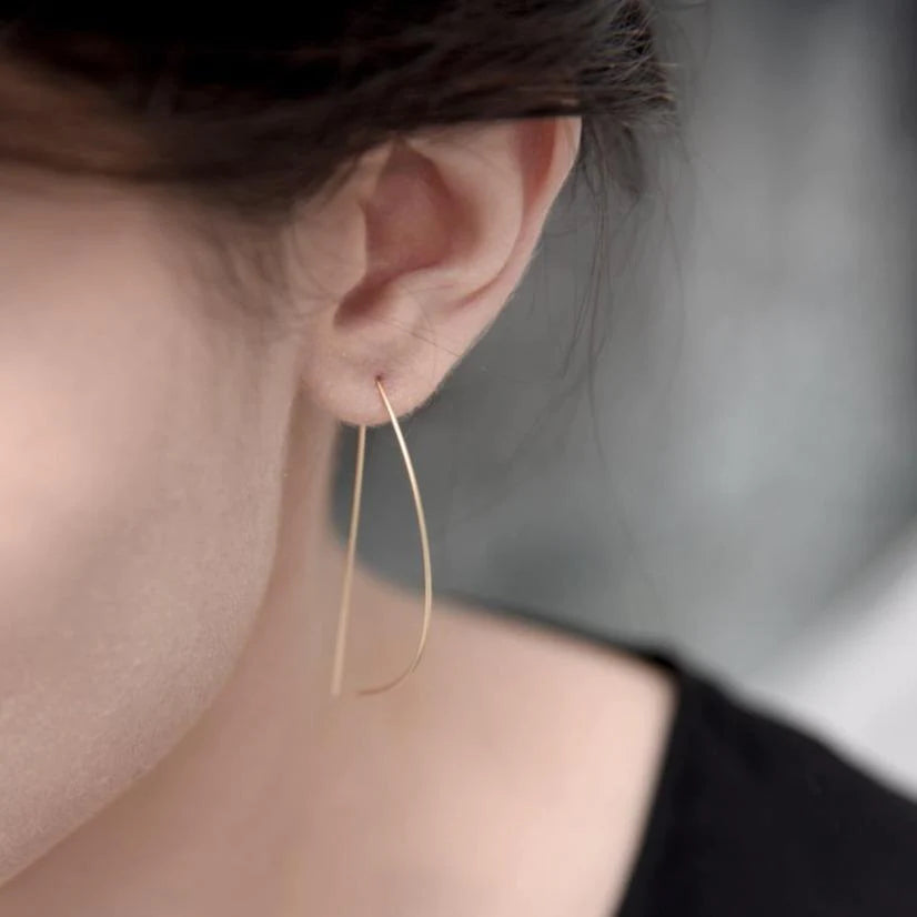 "Svelte D" Hoops - Black or Gold