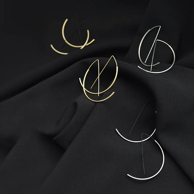 "Lune" Hoops - Silver or Gold