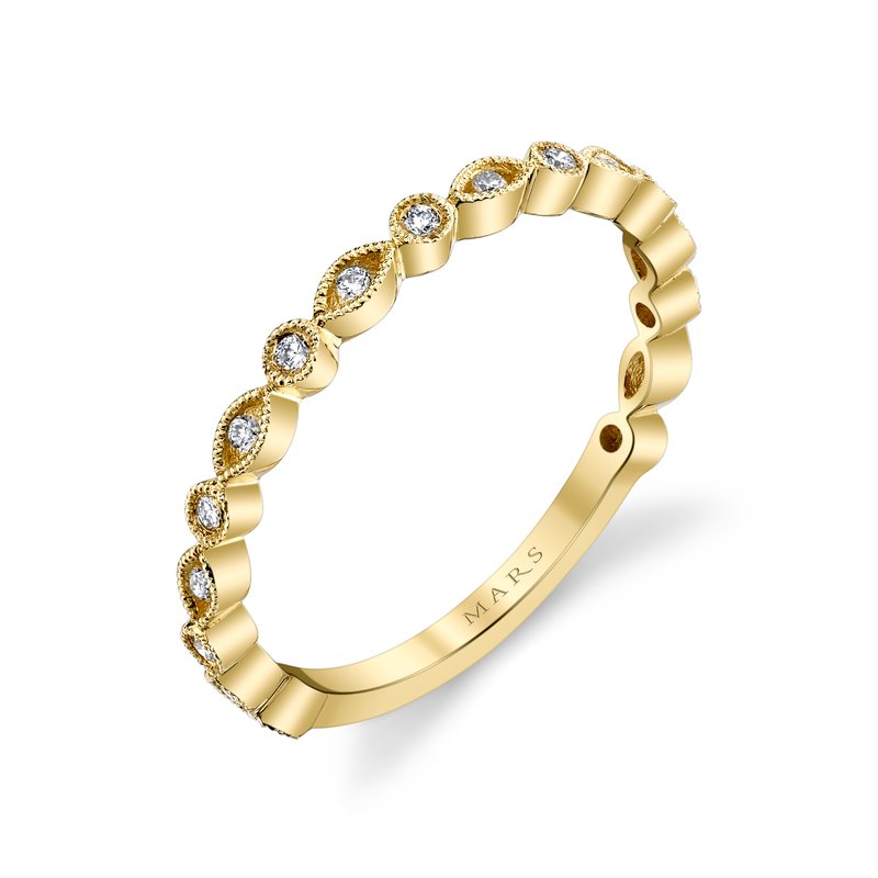 Alternating Marquise Round Stack Band