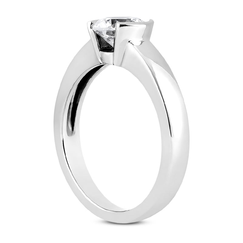 Half Bezel Engagement Ring