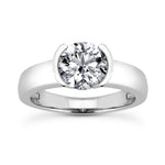 Half Bezel Engagement Ring