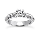 Pave Knife Edge Engagement Ring
