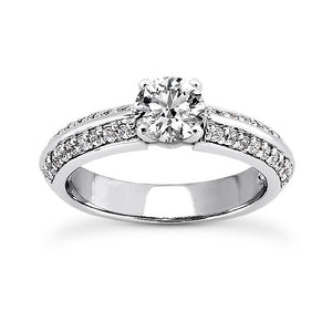 Pave Knife Edge Engagement Ring