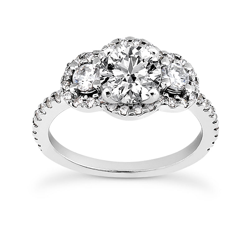 Triple Halo Engagement Ring