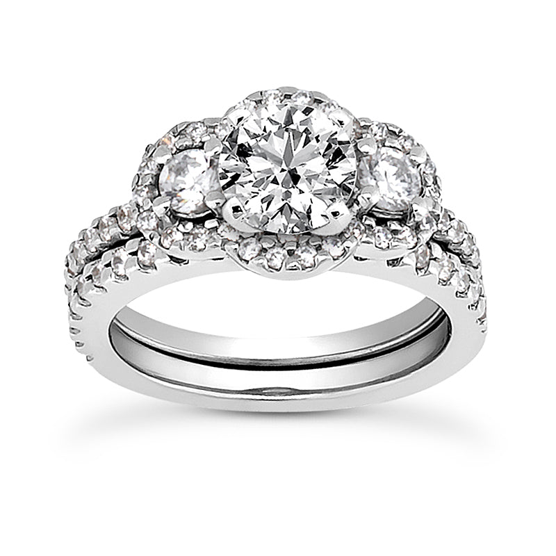 Triple Halo Engagement Ring
