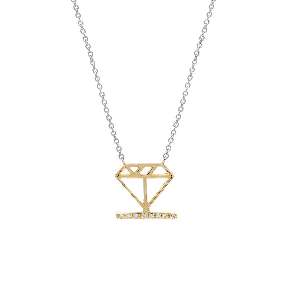Open Diamond Pendant Necklace