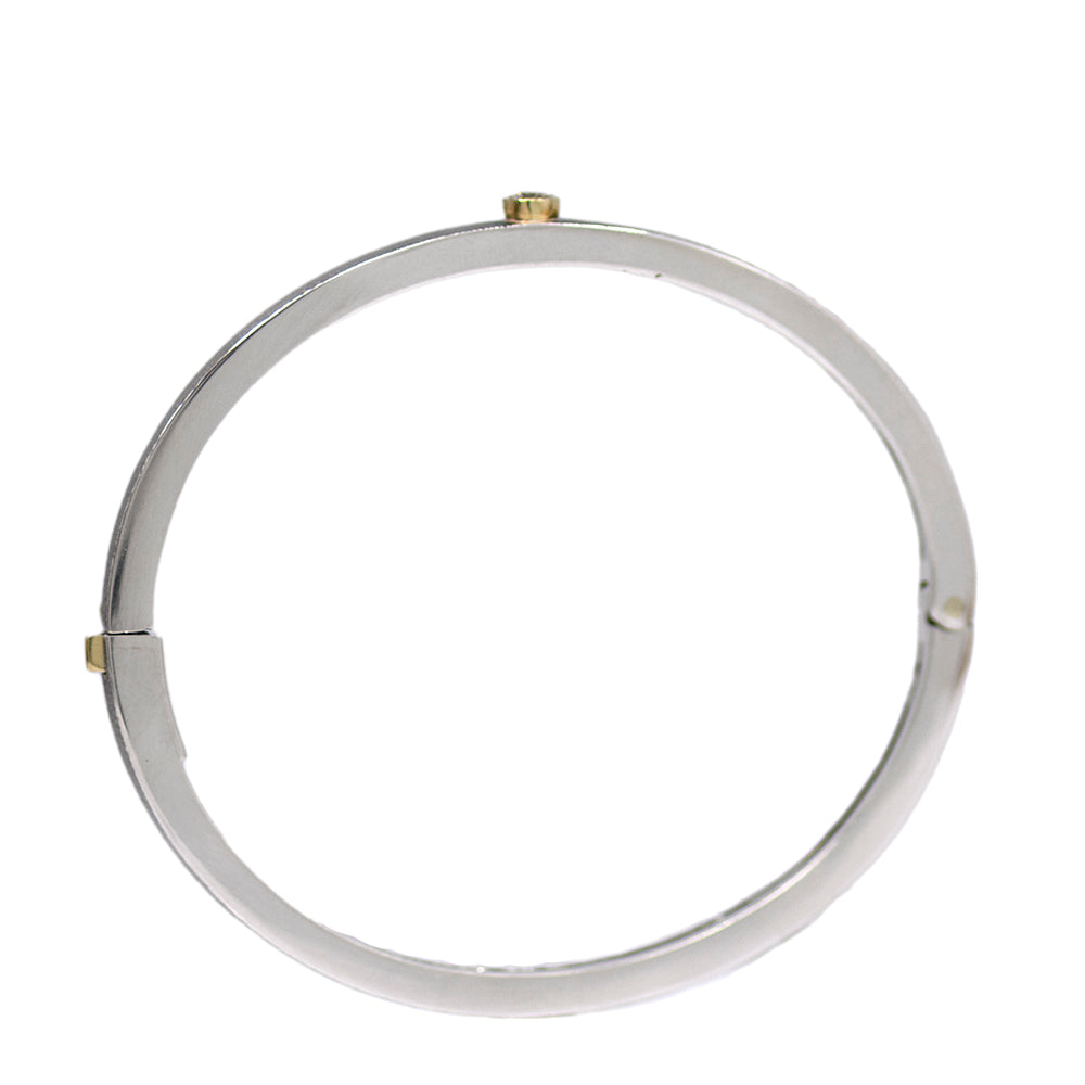 
                
                    Load image into Gallery viewer, &amp;quot;Junia&amp;quot; 4mm Yellow Gold Bezel Bangle
                
            