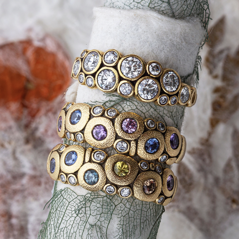 "Candy" Ring - Pastel Sapphire + Diamond Mix