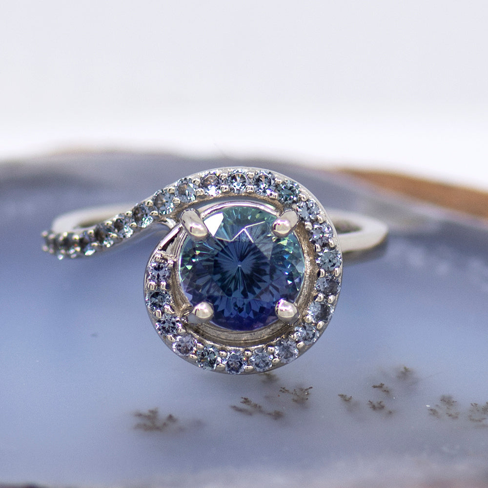 Spinel + Garnet Spiral Ring