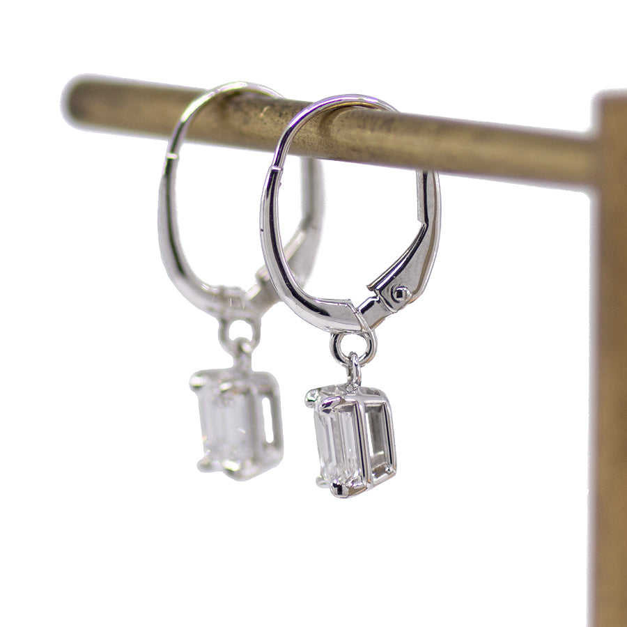 Emerald Cut Diamond Drops
