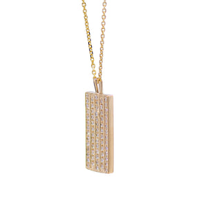 Wide Rectangle Diamond Necklace - Yellow Gold
