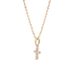 Mini Cross Necklace - Yellow Gold