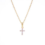 Mini Cross Necklace - Yellow Gold