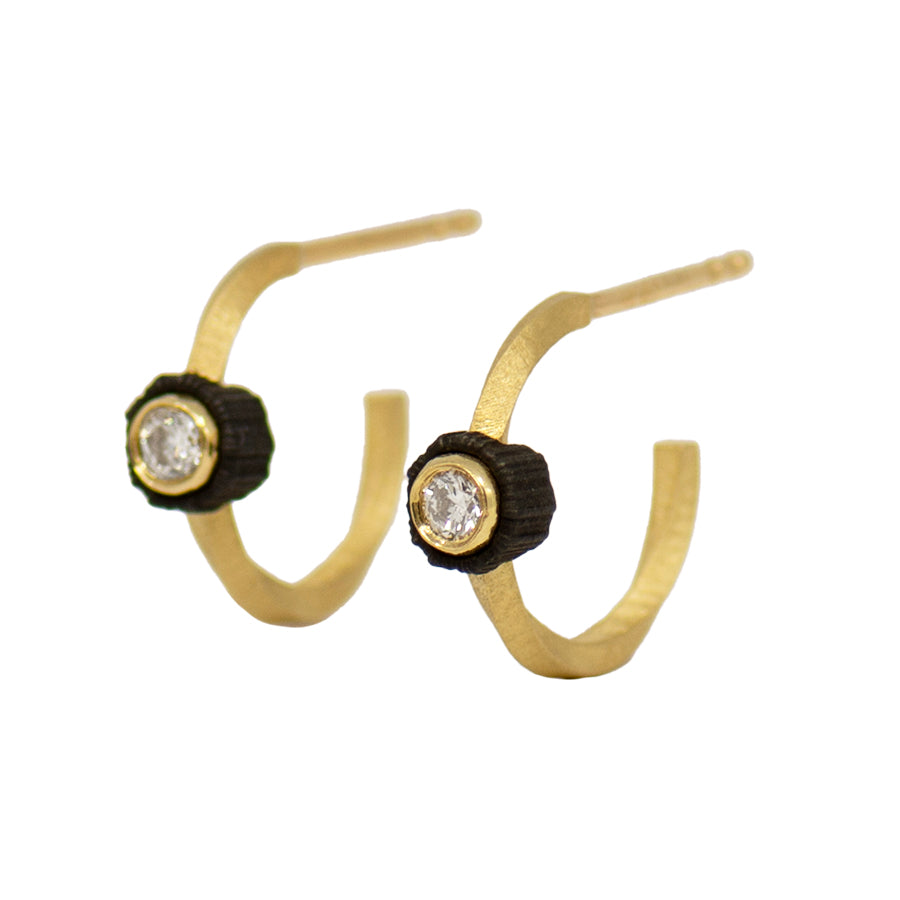 
                
                    Load image into Gallery viewer, Twisted Gold Hoops
                
            