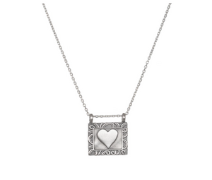 Heart Centered Silver Necklace