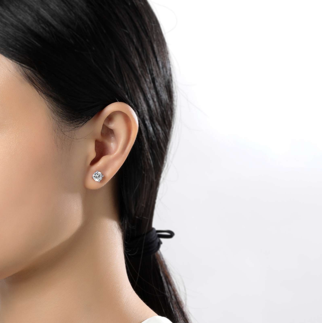 Four Prong Round Basket Studs