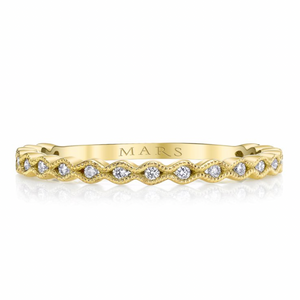 Pinched Milgrain Stack Band - Yellow Gold