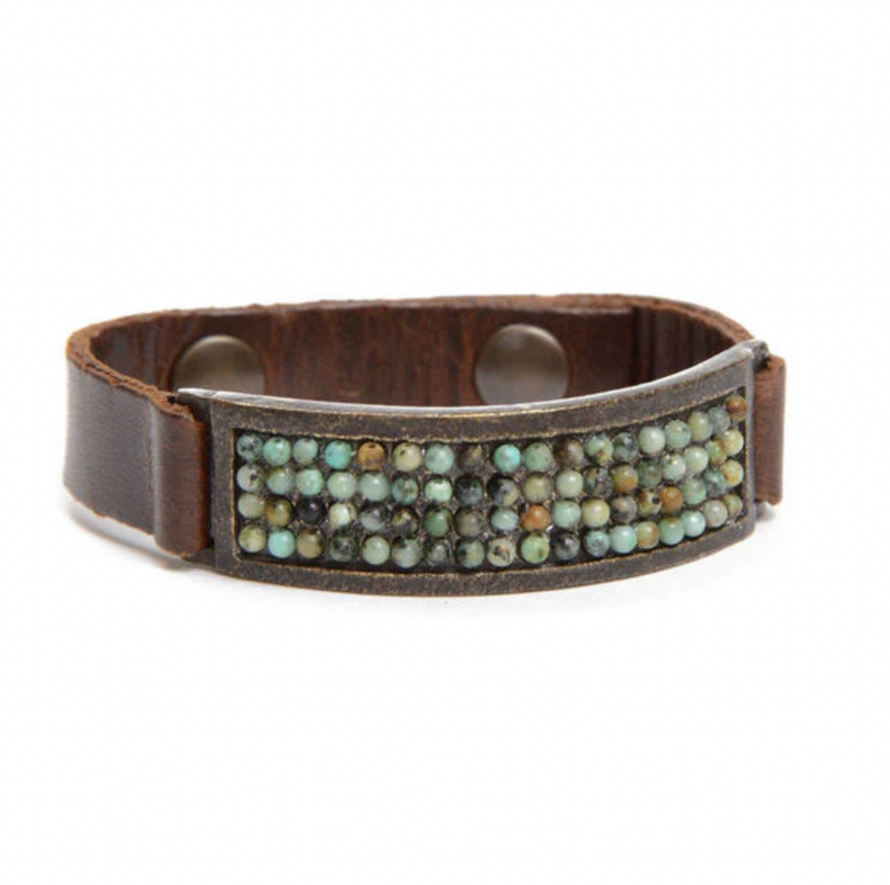 
                
                    Load image into Gallery viewer, Turquoise Leather Bracelet
                
            