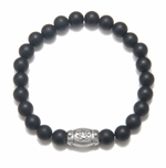 Ganesha Hindu God, Black Onyx Bracelet