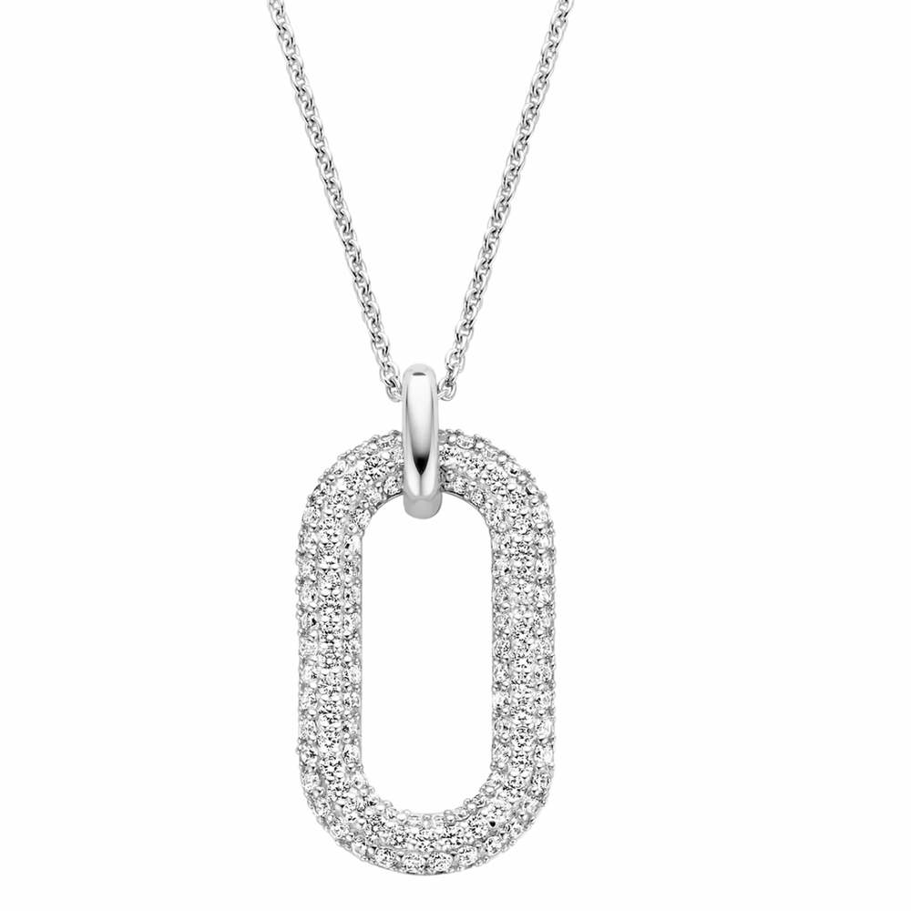 
                
                    Load image into Gallery viewer, Pave Open Oval Necklace
                
            
