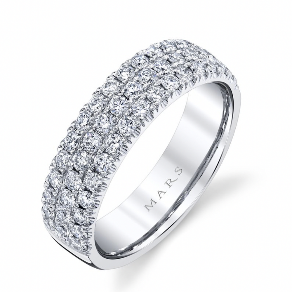 
                
                    Load image into Gallery viewer, 3 Row Pave Diamond Band
                
            