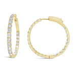 Yellow Gold Inside-Out Diamond Hoops