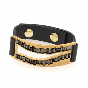 Raw Edge Bracelet - Black & Gold