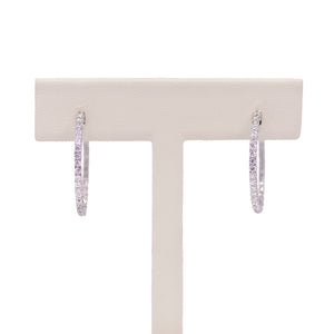 Inside Out Diamond Hoops - White Gold