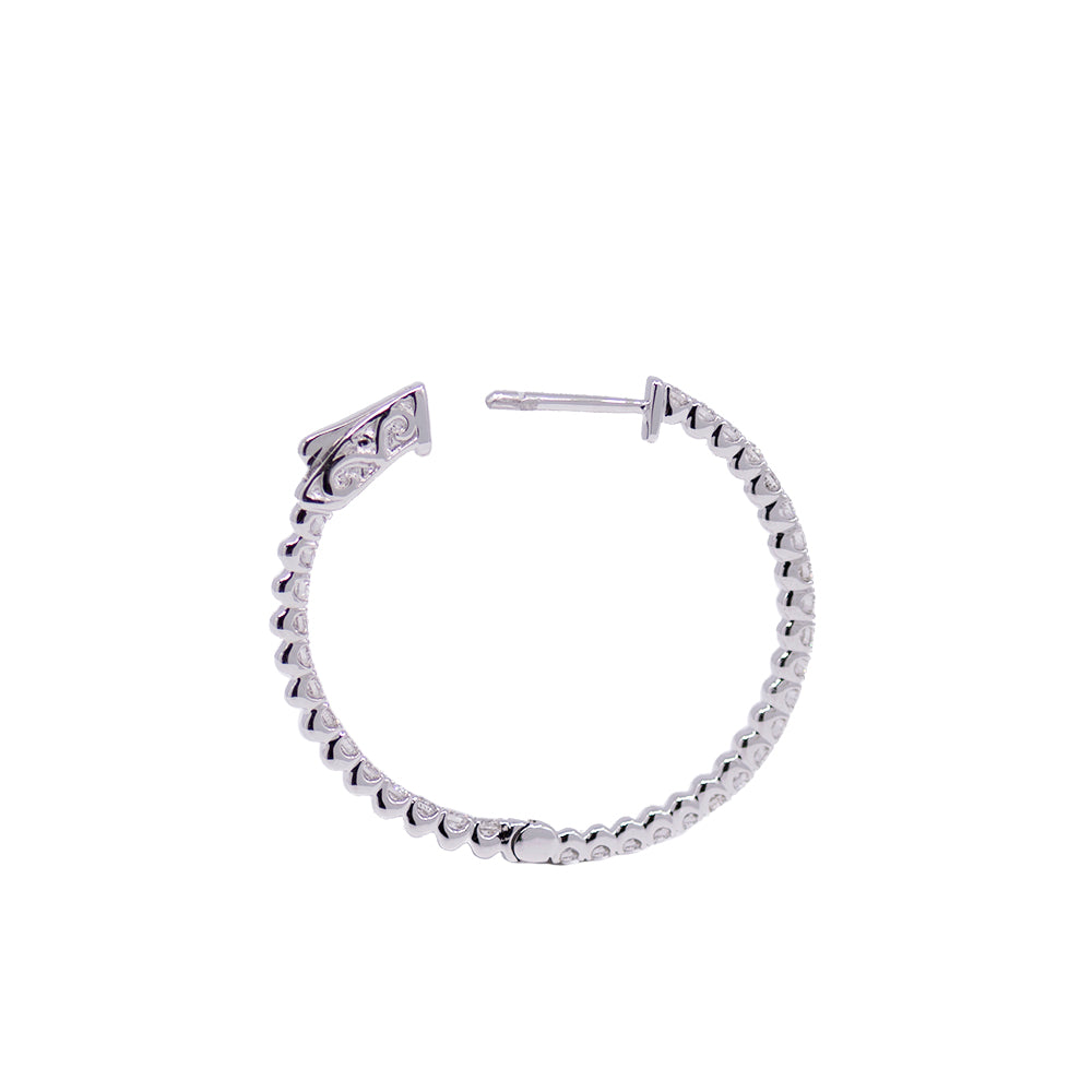 Inside Out Diamond Hoops - White Gold