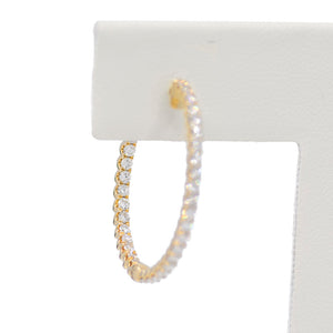 Inside Out Diamond Hoops - Yellow Gold