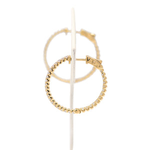 Inside Out Diamond Hoops - Yellow Gold